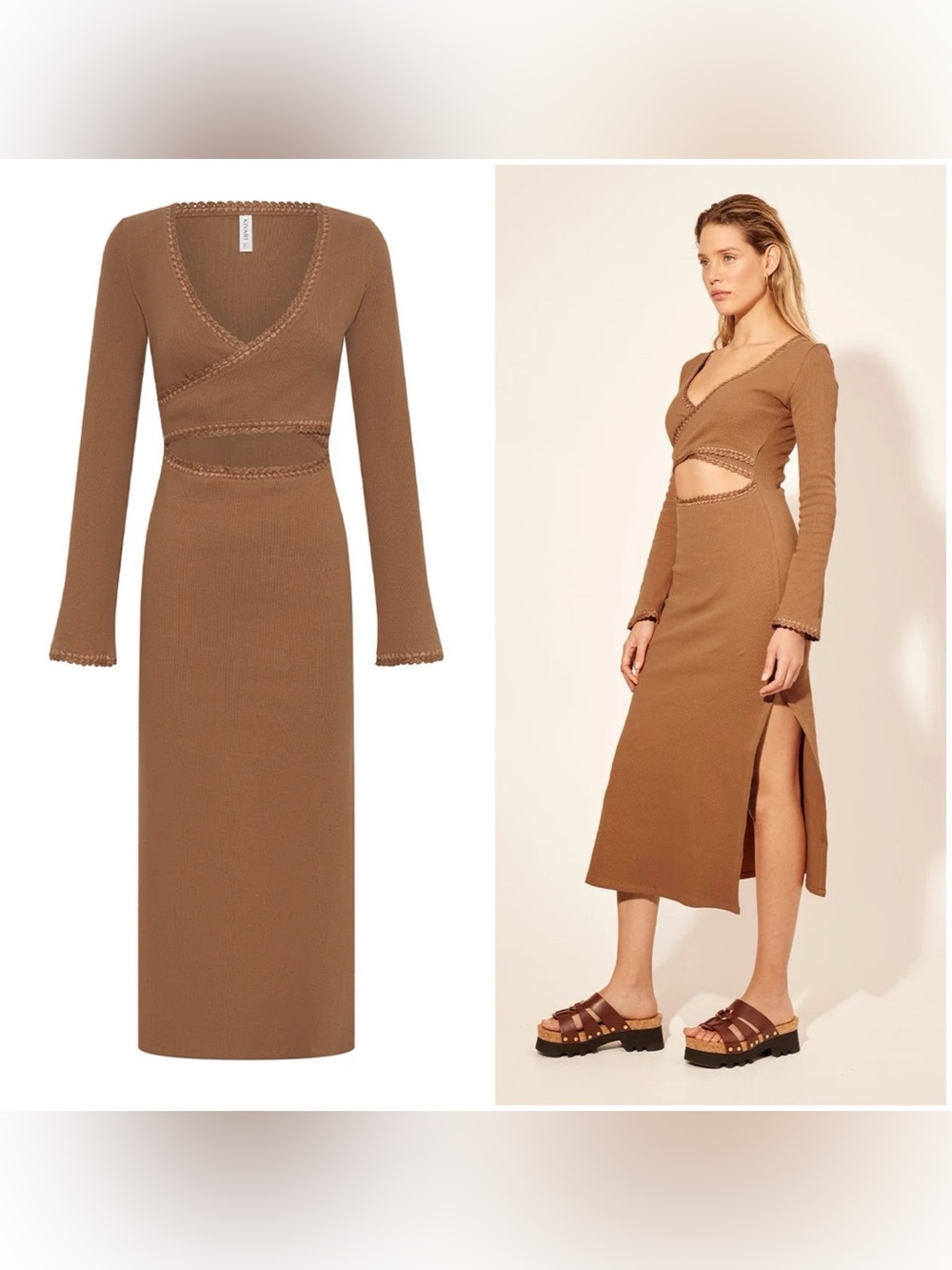 NWT Kivari marta wrap dress mocha.